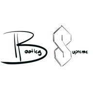 a black and white logo with the words'bing supreme'